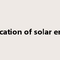 application of solar energy是什么意思