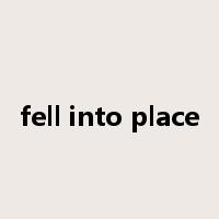 fell into place是什么意思