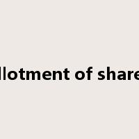 allotment of shares是什么意思