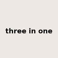 three in one是什么意思