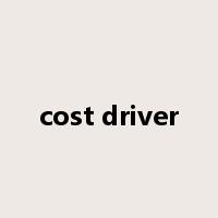 cost driver是什么意思