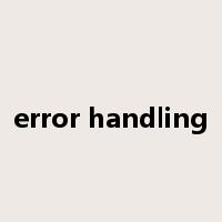 error handling是什么意思