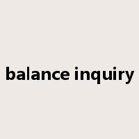 balance inquiry是什么意思