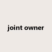 joint owner是什么意思