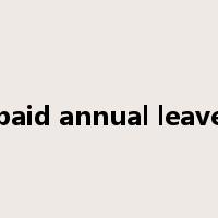 paid annual leave是什么意思