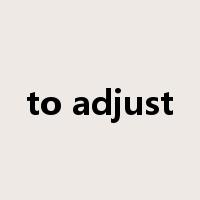 to adjust是什么意思