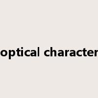 optical character是什么意思