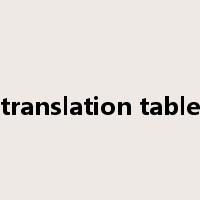 translation table是什么意思