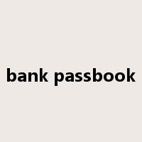 bank passbook是什么意思