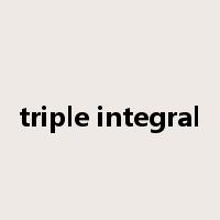 triple integral是什么意思