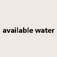 available water是什么意思