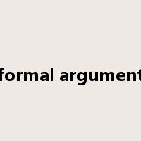 formal argument是什么意思
