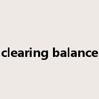 clearing balance是什么意思