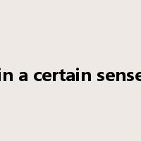 in a certain sense是什么意思