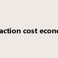 transaction cost economics是什么意思