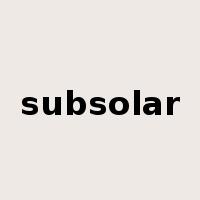subsolar是什么意思