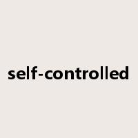 self-controlled是什么意思