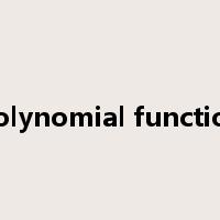 polynomial function是什么意思