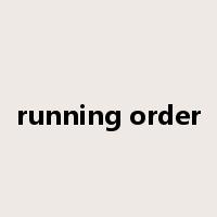 running order是什么意思