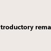 Introductory remark是什么意思