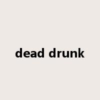 dead drunk是什么意思