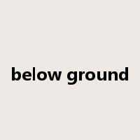below ground是什么意思