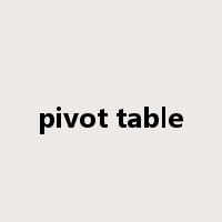 pivot table是什么意思