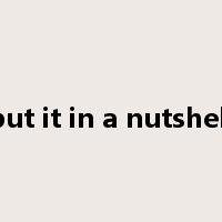 put it in a nutshell是什么意思