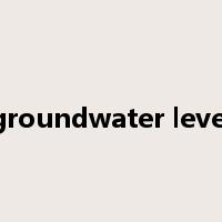 groundwater level是什么意思