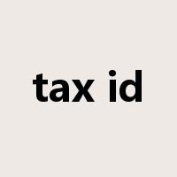 tax id是什么意思