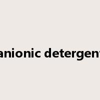 anionic detergent是什么意思