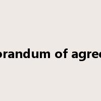 memorandum of agreement是什么意思