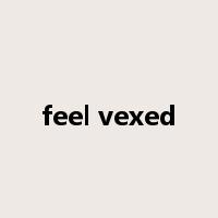 feel vexed是什么意思