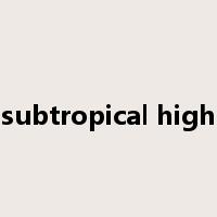subtropical high是什么意思
