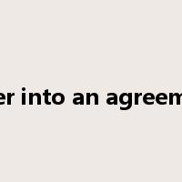 enter into an agreement是什么意思