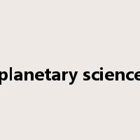 planetary science是什么意思