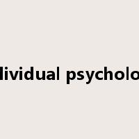 individual psychology是什么意思