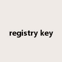 registry key是什么意思
