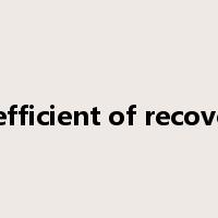 coefficient of recovery是什么意思