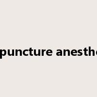 acupuncture anesthesia是什么意思