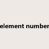 element number是什么意思