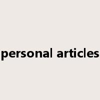 personal articles是什么意思