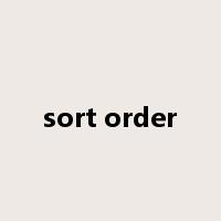 sort order是什么意思