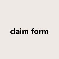 claim form是什么意思