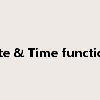 Date & Time functions是什么意思