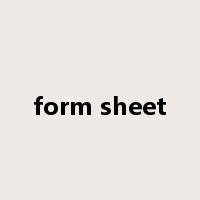 form sheet是什么意思