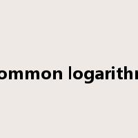 common logarithm是什么意思