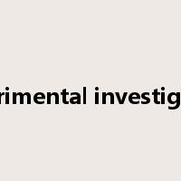 experimental investigation是什么意思