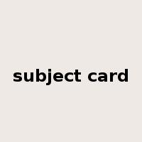 subject card是什么意思