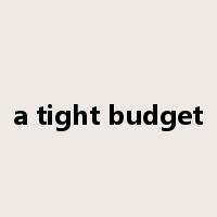 a tight budget是什么意思